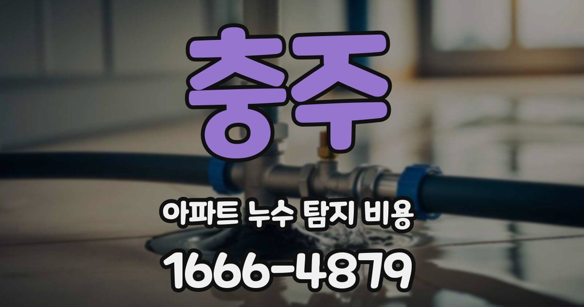 충주 아파트 누수 탐지 비용