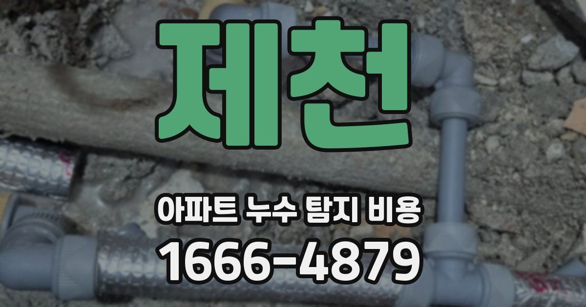 제천 아파트 누수 탐지 비용