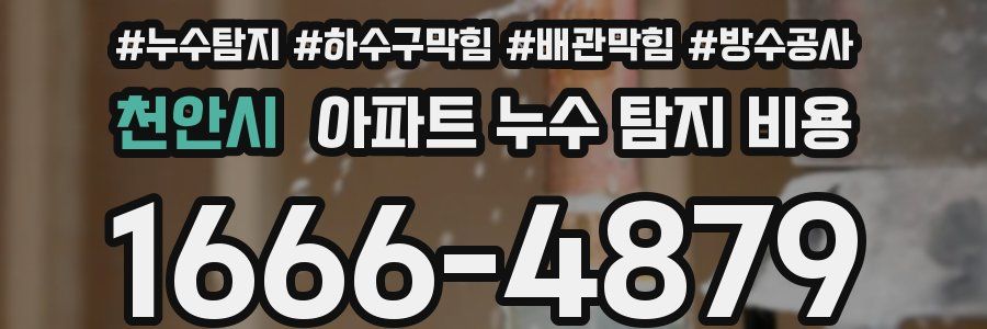 천안시 아파트 누수 탐지 비용
