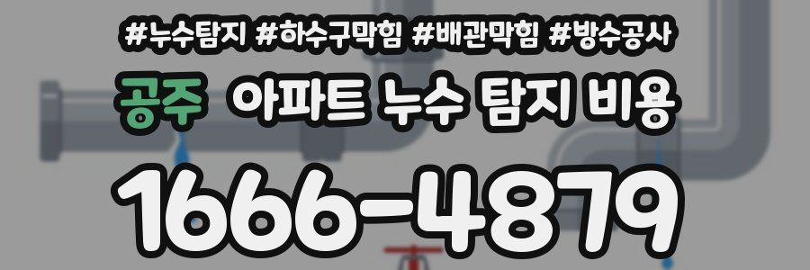 공주 아파트 누수 탐지 비용