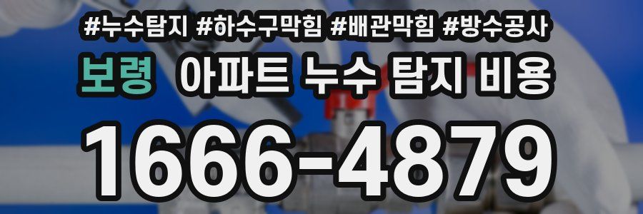 보령 아파트 누수 탐지 비용