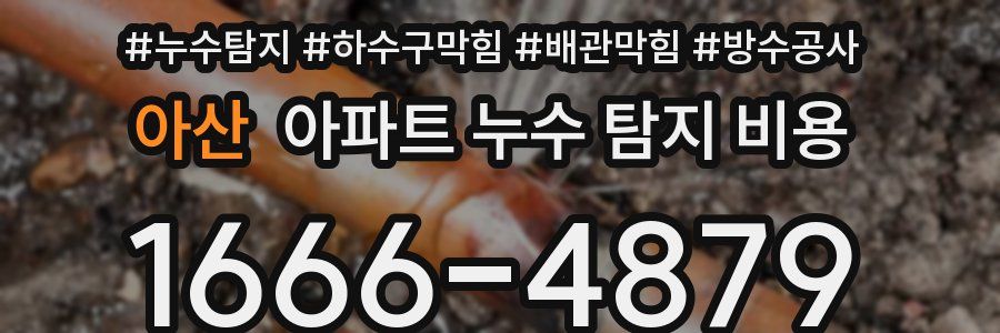아산 아파트 누수 탐지 비용