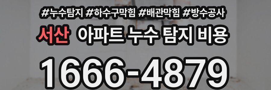 서산 아파트 누수 탐지 비용