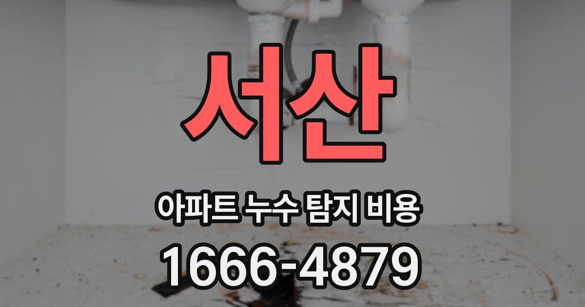 서산 아파트 누수 탐지 비용