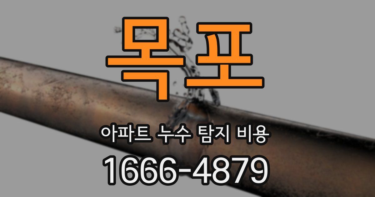목포 아파트 누수 탐지 비용