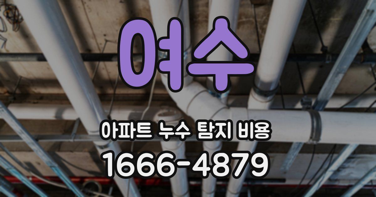 여수 아파트 누수 탐지 비용
