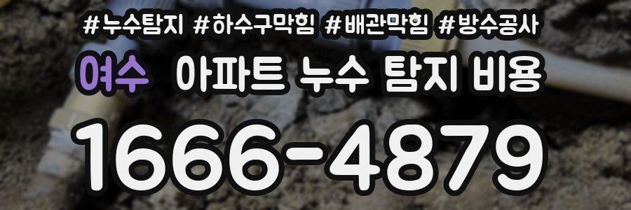 여수 아파트 누수 탐지 비용