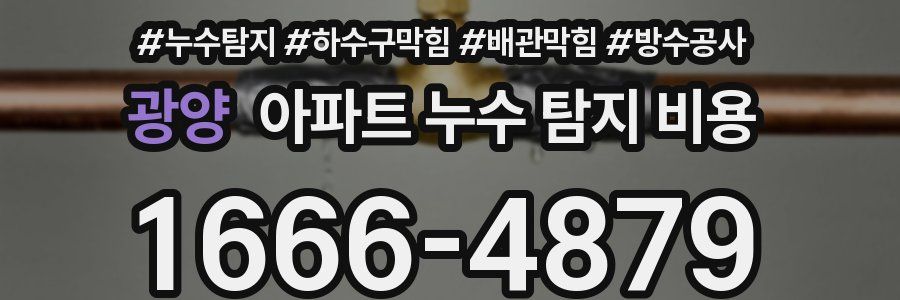 광양 아파트 누수 탐지 비용