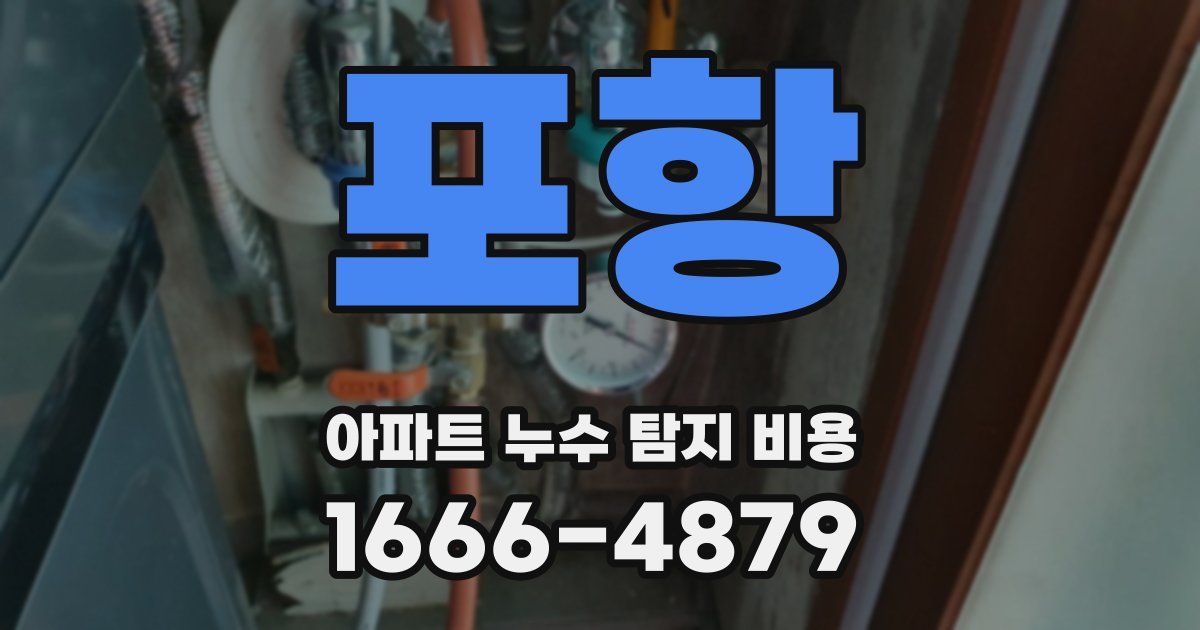 포항 아파트 누수 탐지 비용