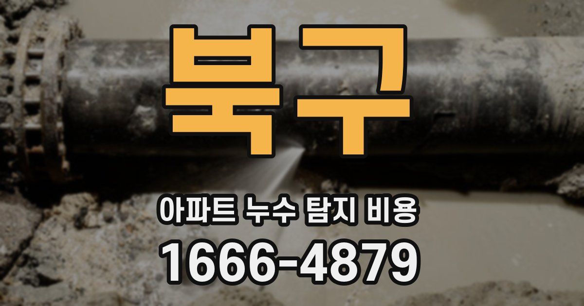 북구 아파트 누수 탐지 비용