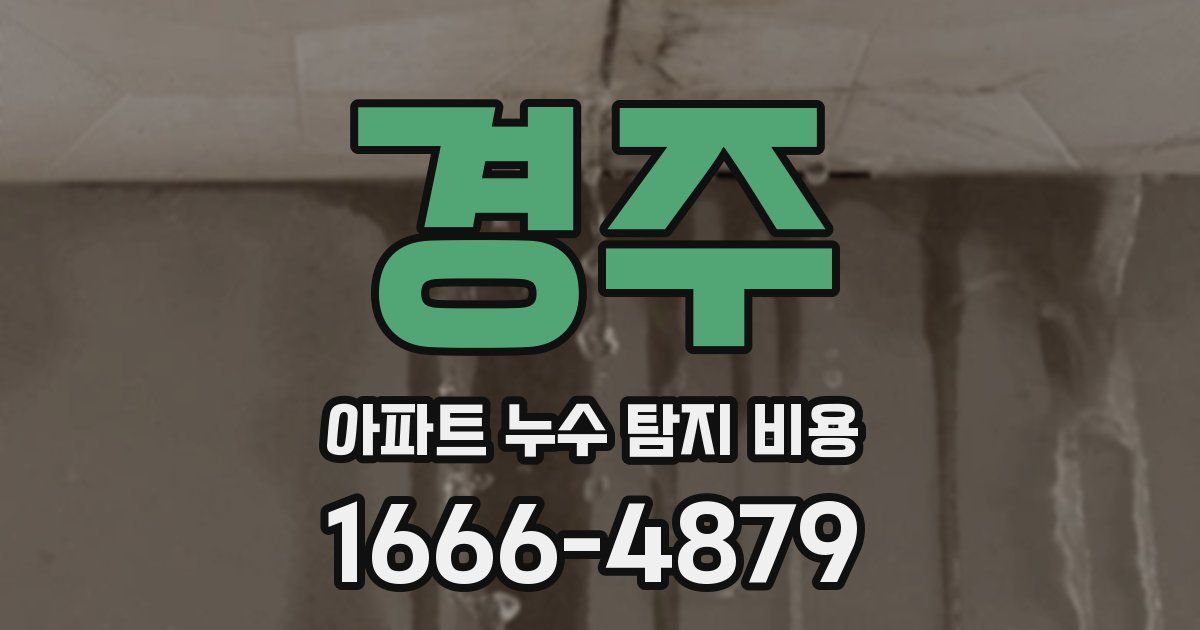 경주 아파트 누수 탐지 비용