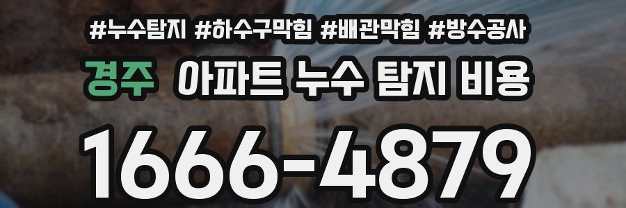 경주 아파트 누수 탐지 비용