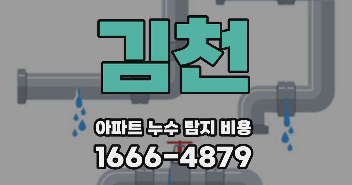 김천 아파트 누수 탐지 비용