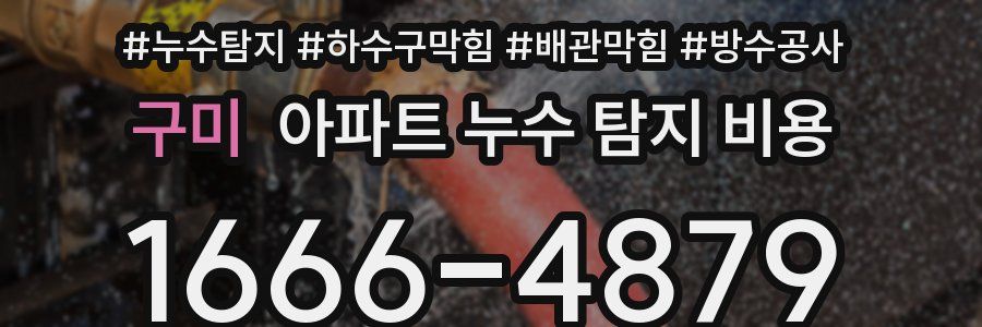 구미 아파트 누수 탐지 비용