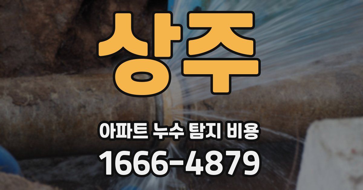 상주 아파트 누수 탐지 비용