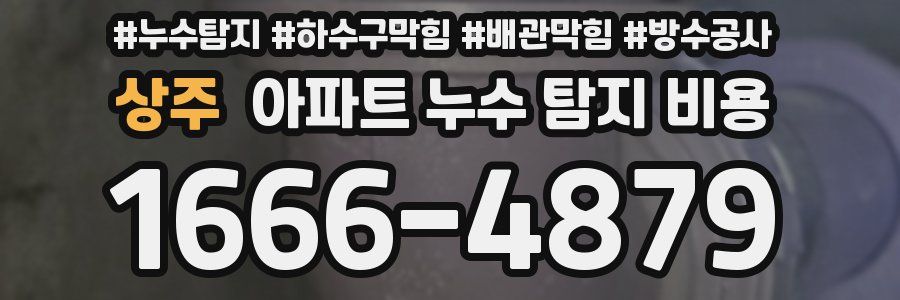상주 아파트 누수 탐지 비용