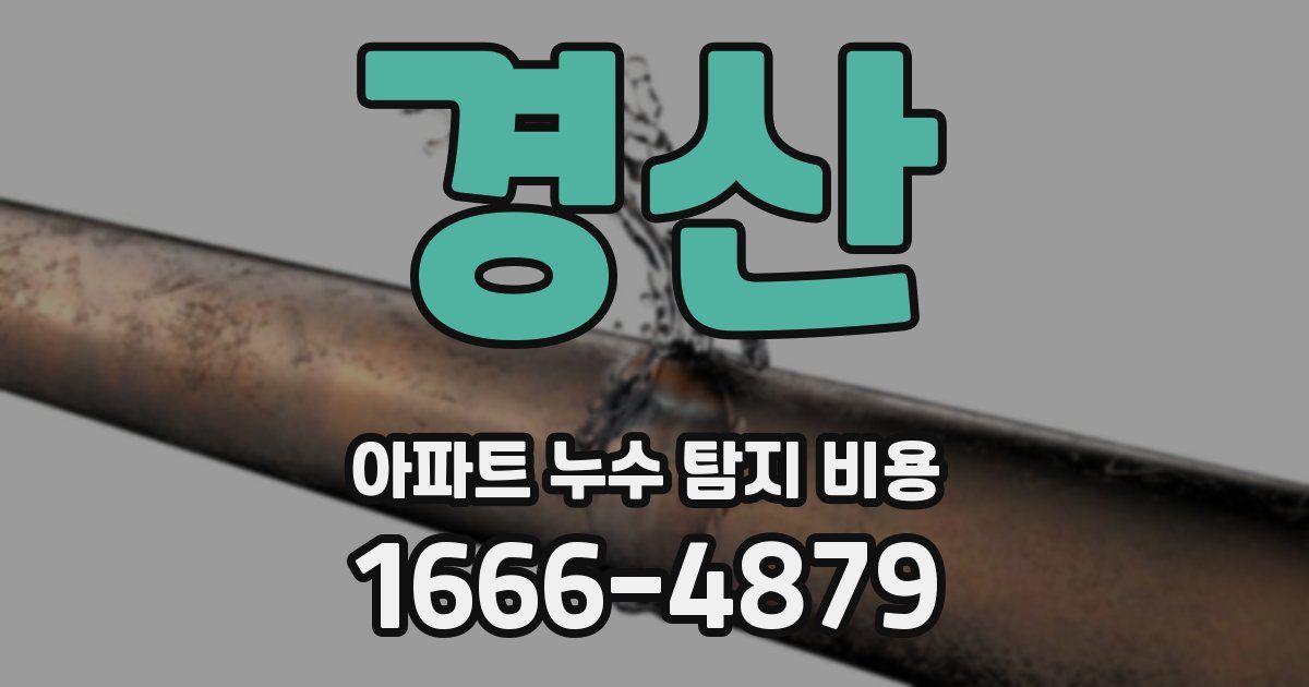 경산 아파트 누수 탐지 비용