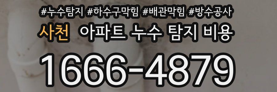 사천 아파트 누수 탐지 비용