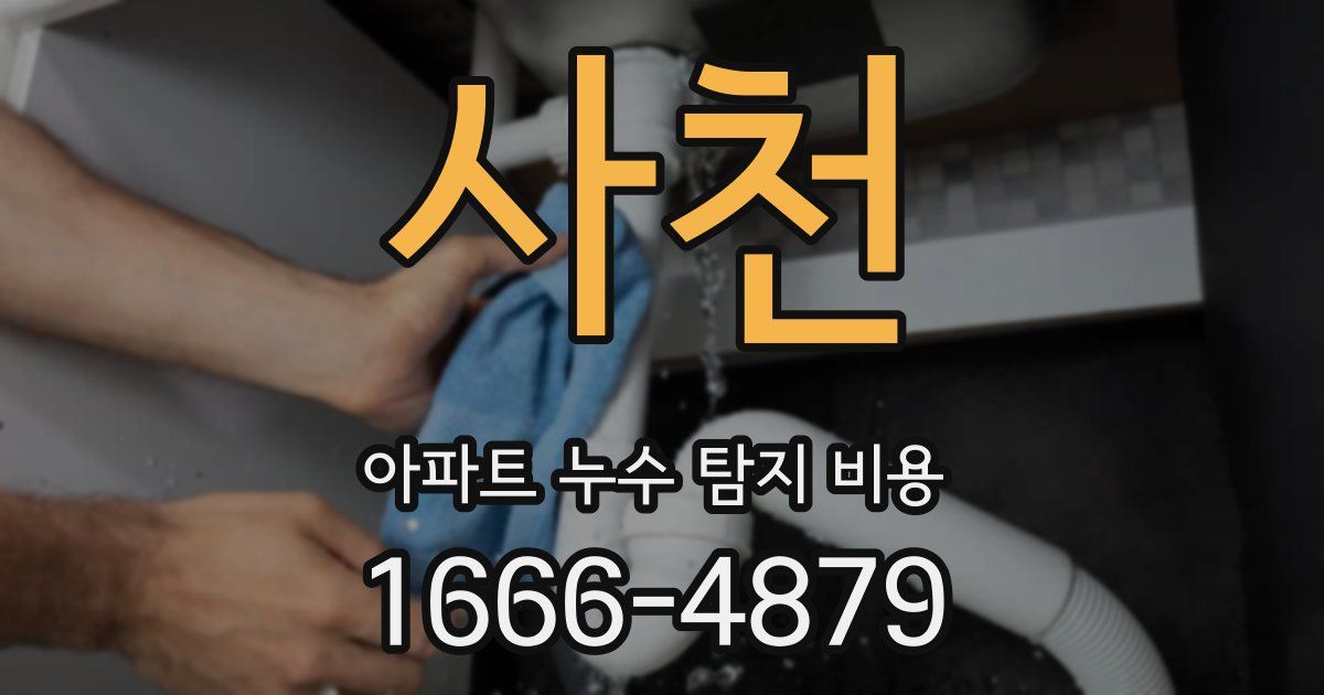 사천 아파트 누수 탐지 비용