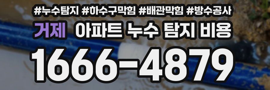 거제 아파트 누수 탐지 비용
