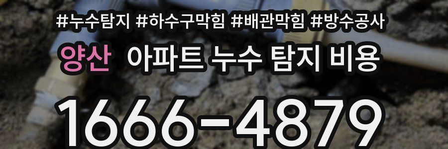 양산 아파트 누수 탐지 비용