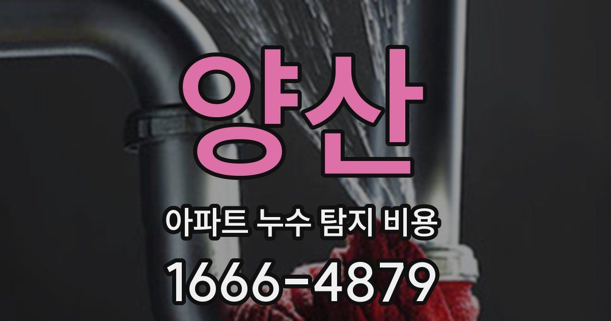 양산 아파트 누수 탐지 비용