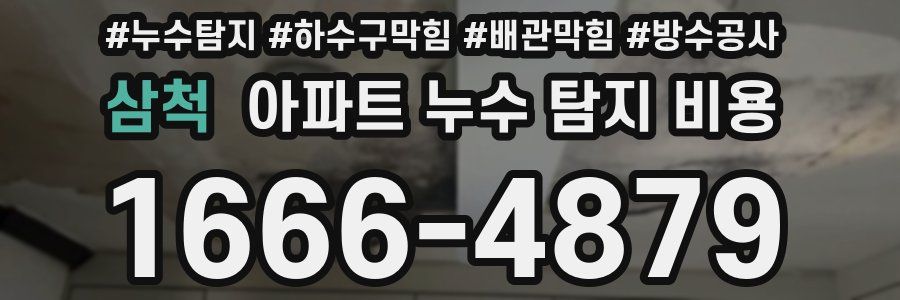 삼척 아파트 누수 탐지 비용