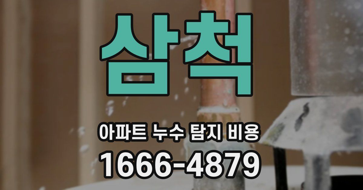 삼척 아파트 누수 탐지 비용