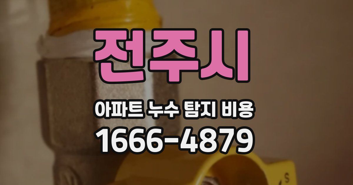 전주시 아파트 누수 탐지 비용