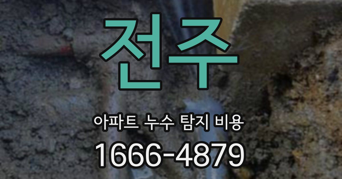 전주 아파트 누수 탐지 비용
