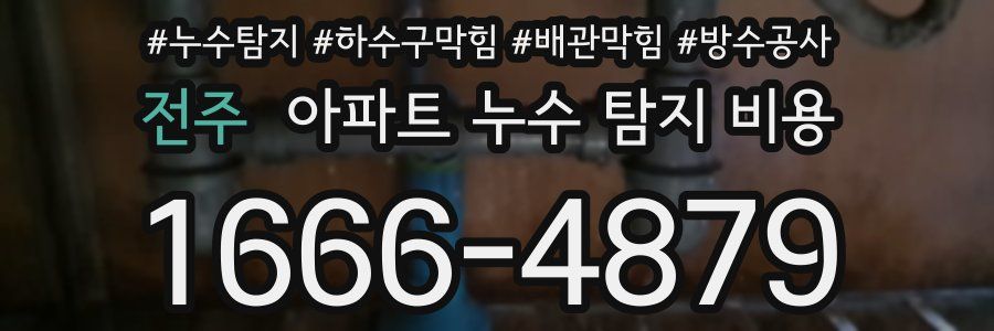 전주 아파트 누수 탐지 비용