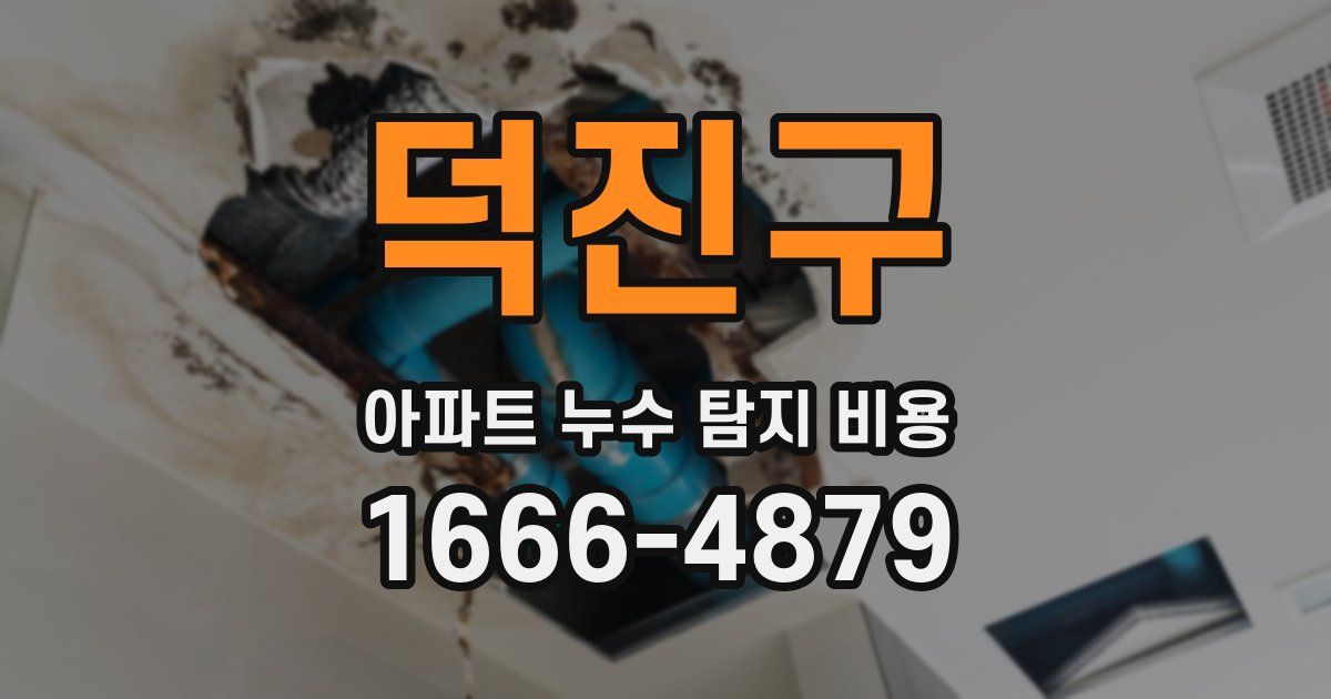 덕진구 아파트 누수 탐지 비용