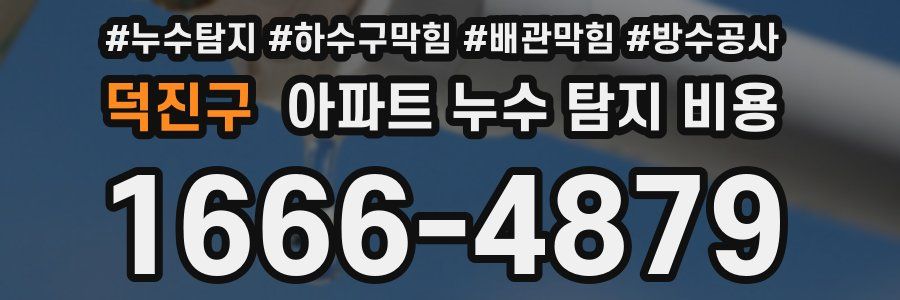 덕진구 아파트 누수 탐지 비용