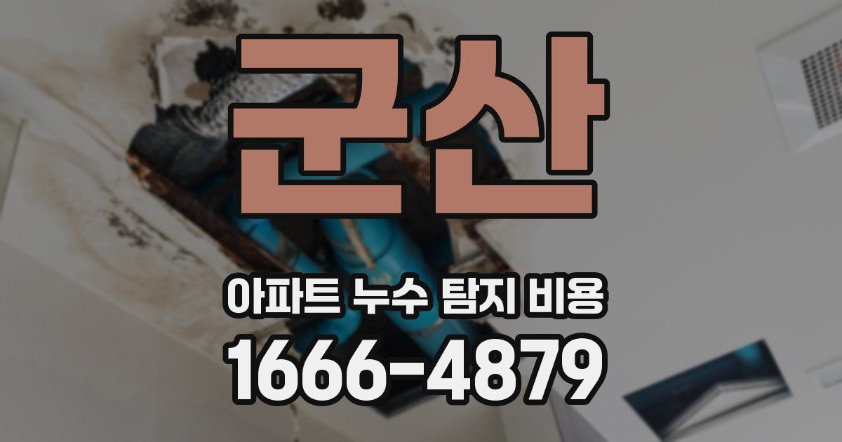 군산 아파트 누수 탐지 비용