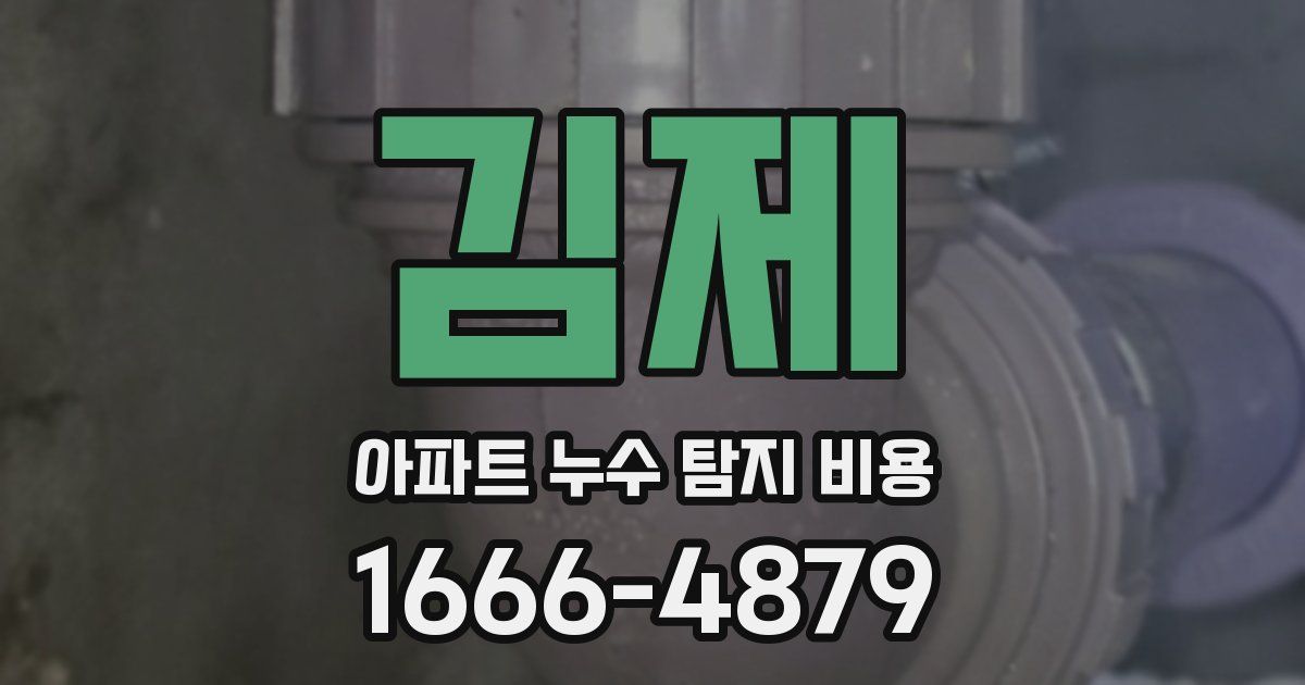 김제 아파트 누수 탐지 비용