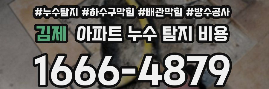 김제 아파트 누수 탐지 비용