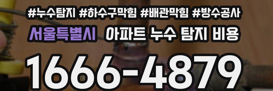 서울특별시 아파트 누수 탐지 비용