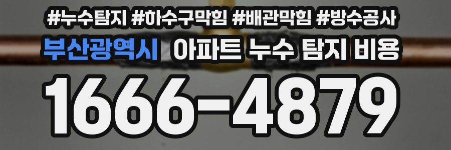 부산광역시 아파트 누수 탐지 비용