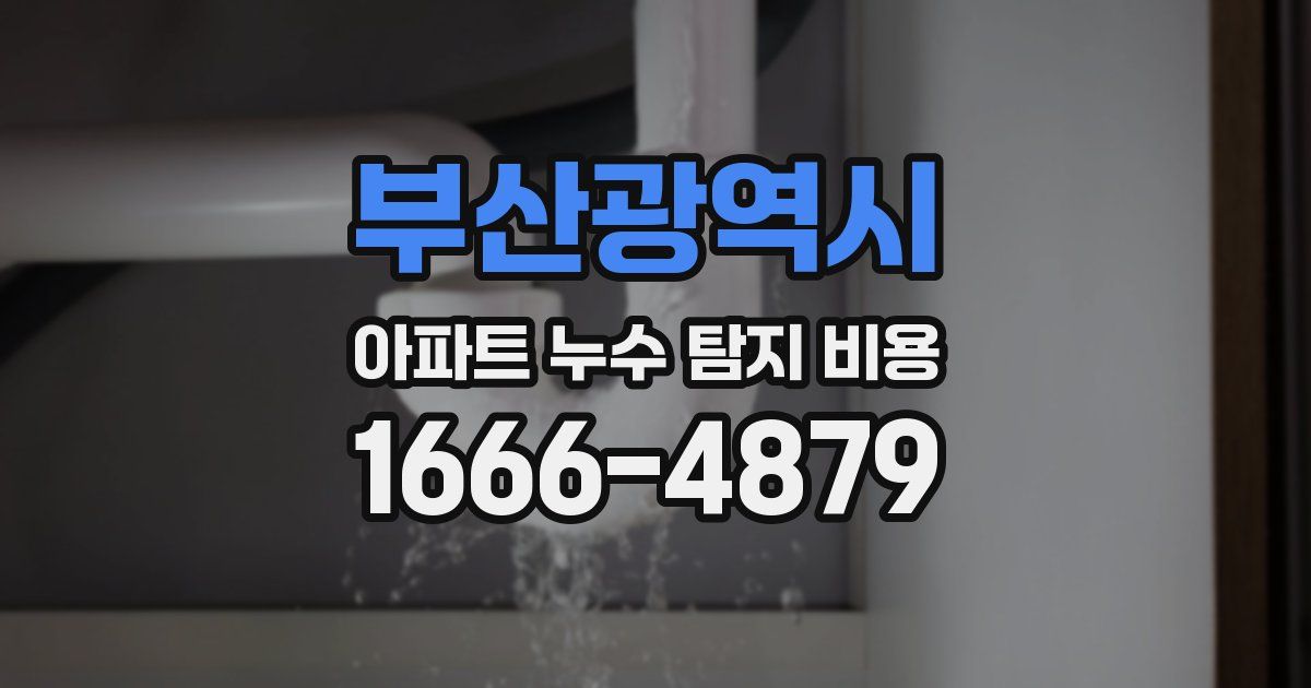 부산광역시 아파트 누수 탐지 비용