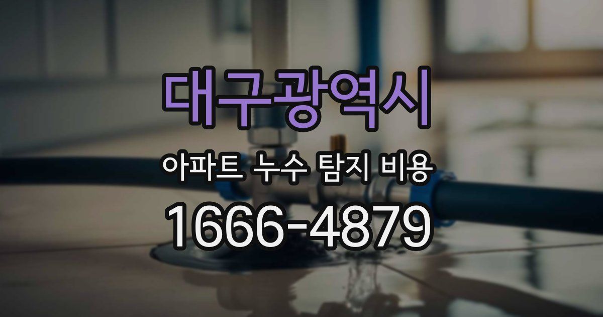 대구광역시 아파트 누수 탐지 비용