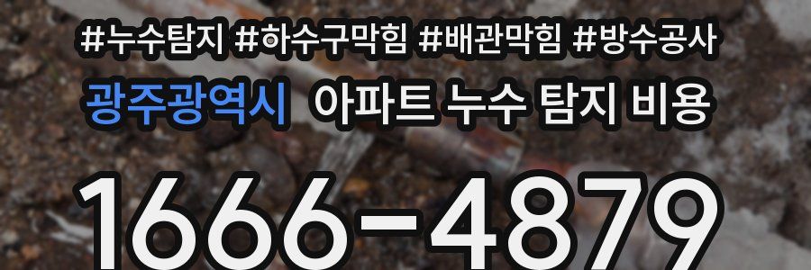 광주광역시 아파트 누수 탐지 비용