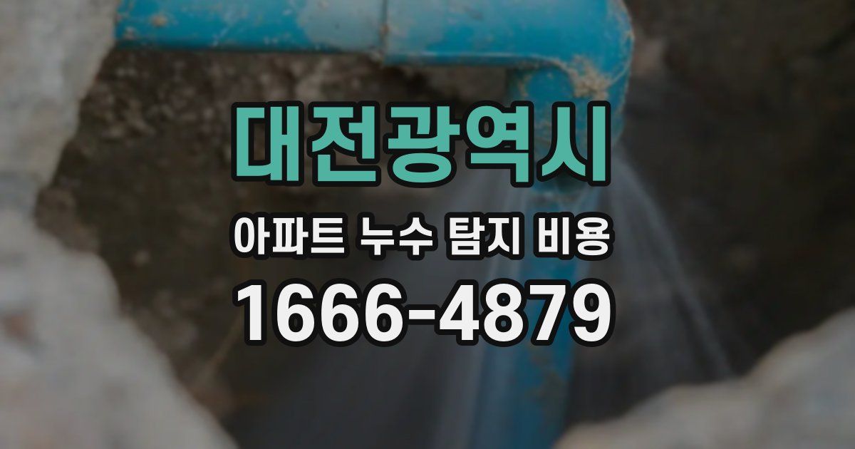 대전광역시 아파트 누수 탐지 비용