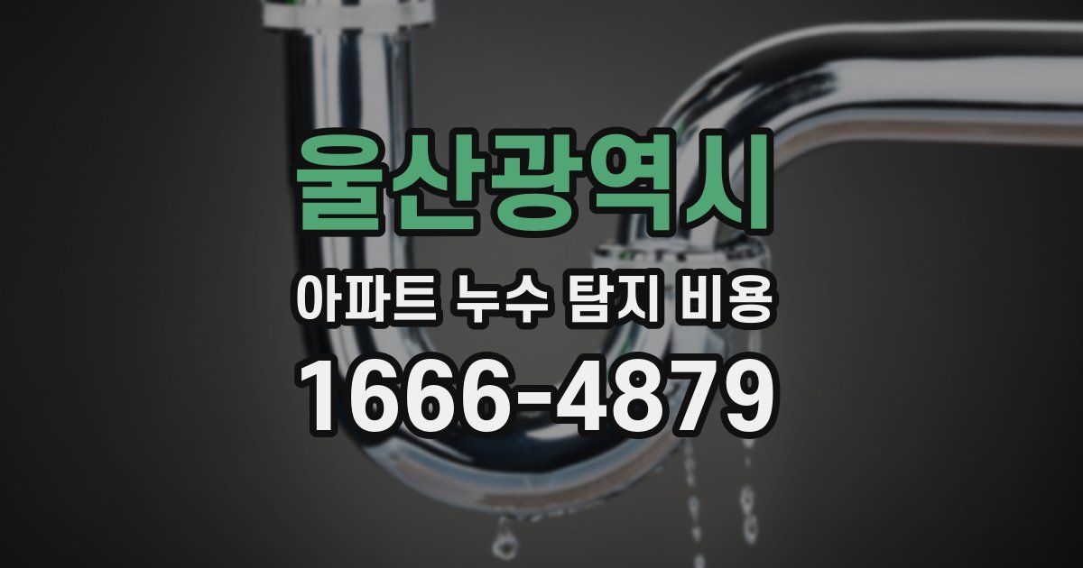 울산광역시 아파트 누수 탐지 비용