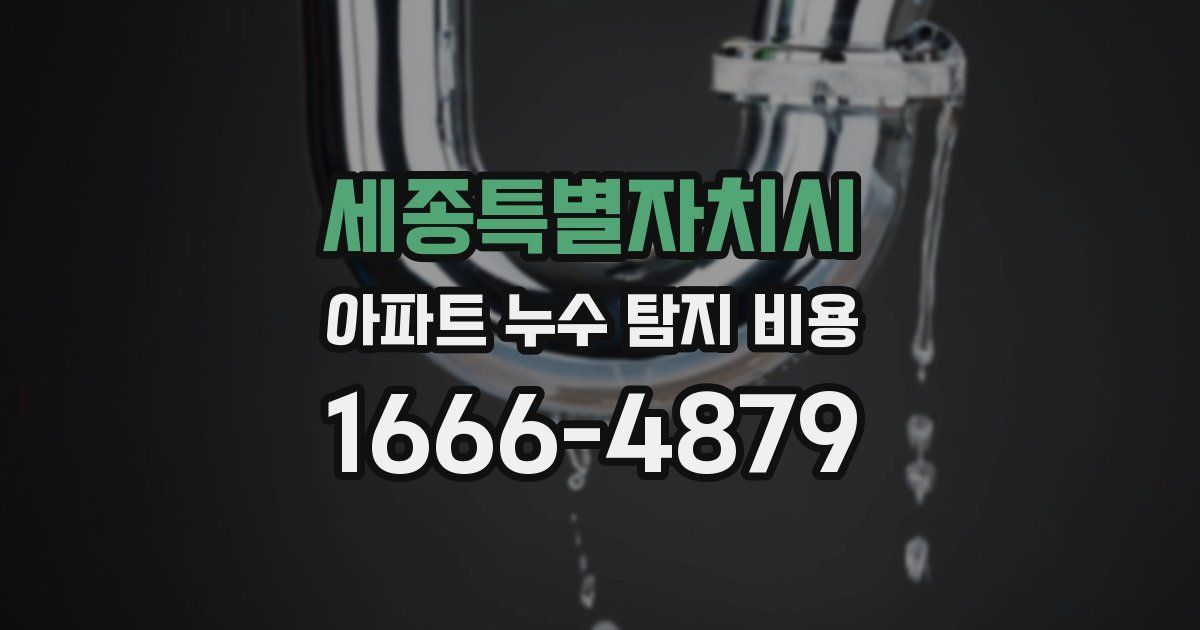 세종특별자치시 아파트 누수 탐지 비용