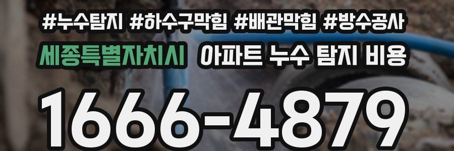 세종특별자치시 아파트 누수 탐지 비용