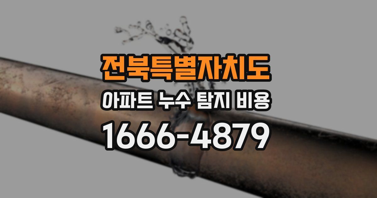 전북특별자치도 아파트 누수 탐지 비용