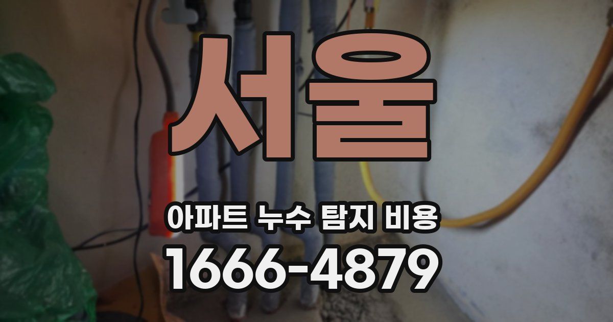 서울 아파트 누수 탐지 비용