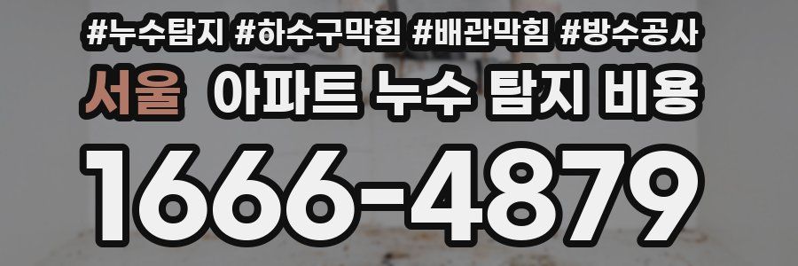 서울 아파트 누수 탐지 비용