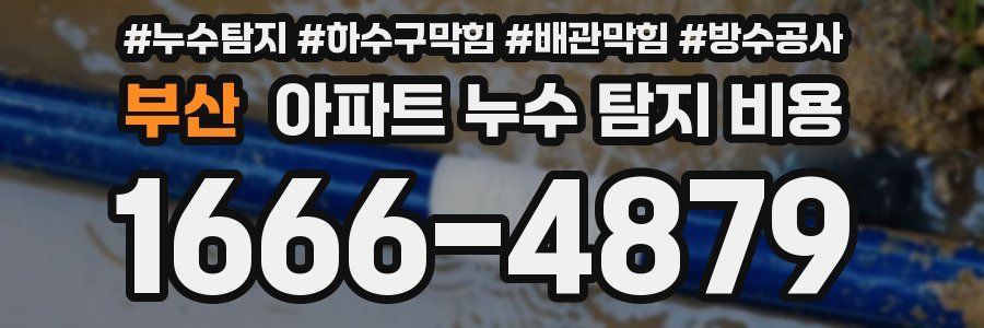 부산 아파트 누수 탐지 비용