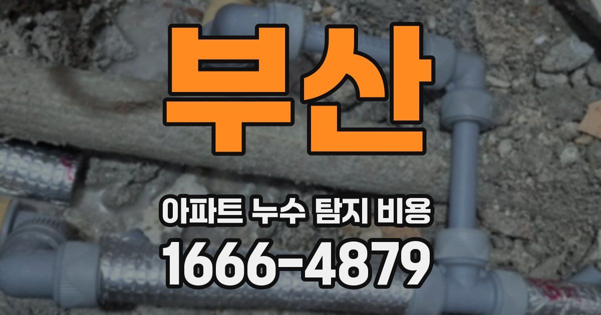 부산 아파트 누수 탐지 비용